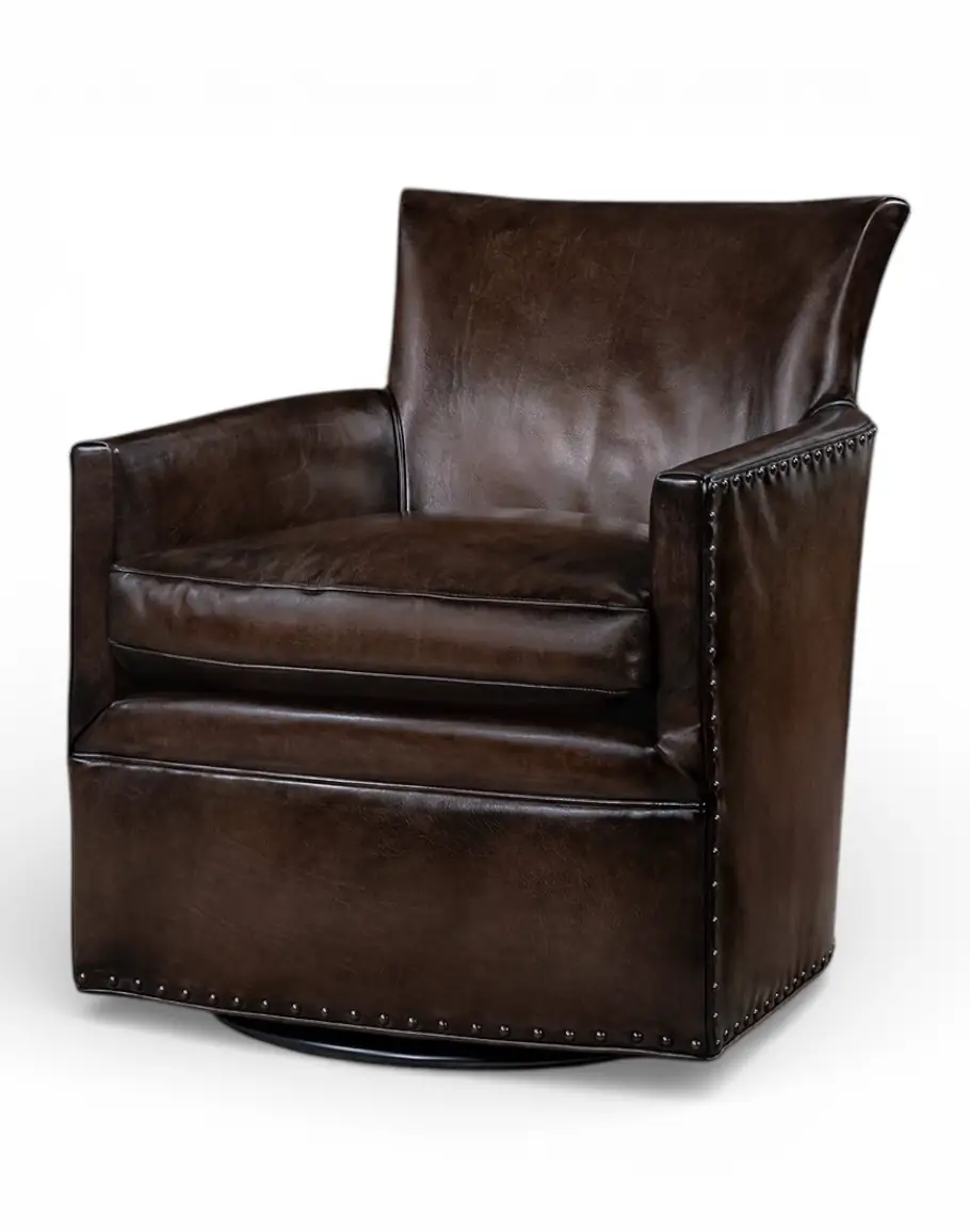 Jackson Smoke Leather Swivel Chair